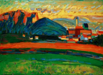 Paisaje montañoso con pueblo I